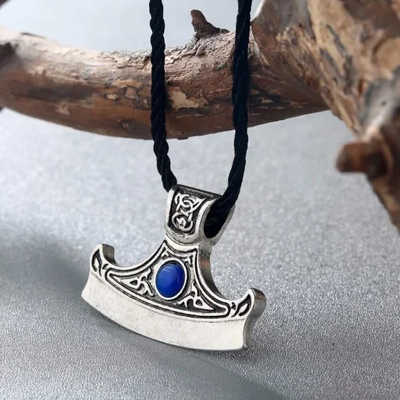 Viking Necklace Axe Talisman Retro Odin Rune Symbol Antique Slavic Nordic - Picture 6 of 7
